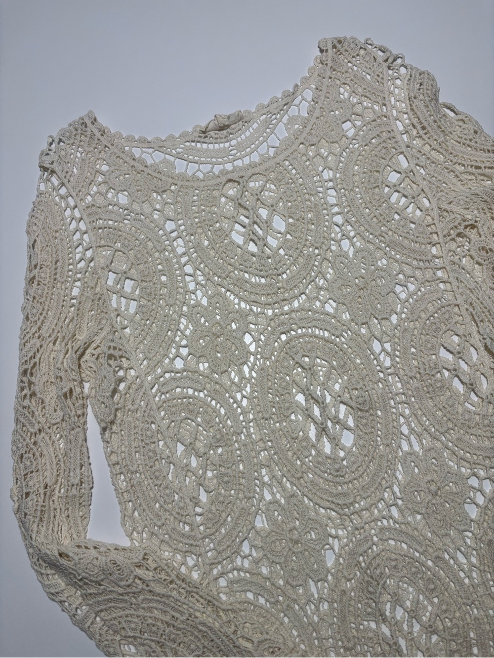 Nabee Cream Cotton Crochet Lace Long Sleeve